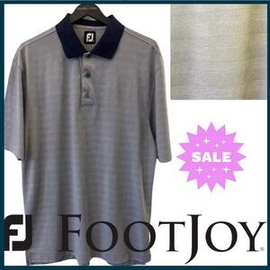☀️FootJoy Navy/White Micro Stripe Polo Golf Shirt (XL)